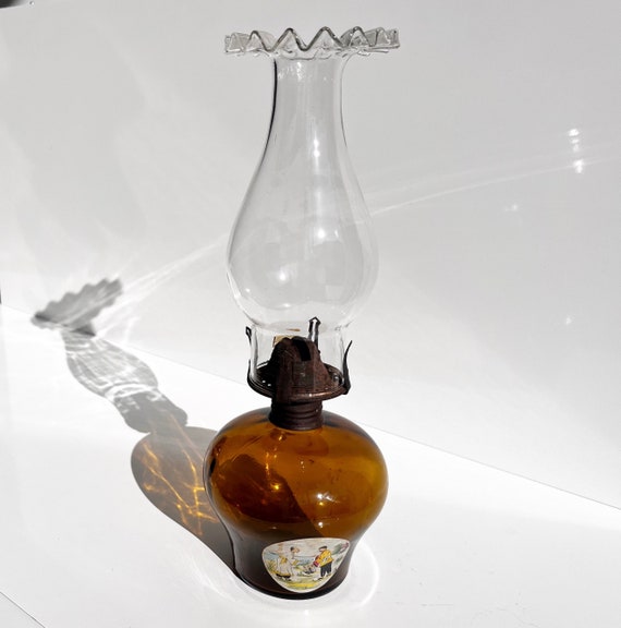 Abat-jour En Verre Transparent Pour Lampe à Huile, Culot E27, Vintage - Occasion Bon état