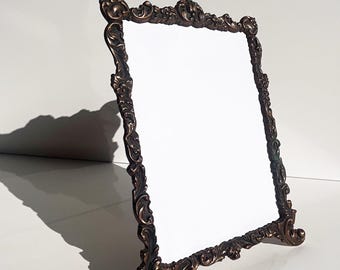 Antique French Bronze Photo Frame, Rococo Style Minimalist Design, Solid Bronze Frame, Art Deco Photo Frame. Souvenir Gift for Her, Unique