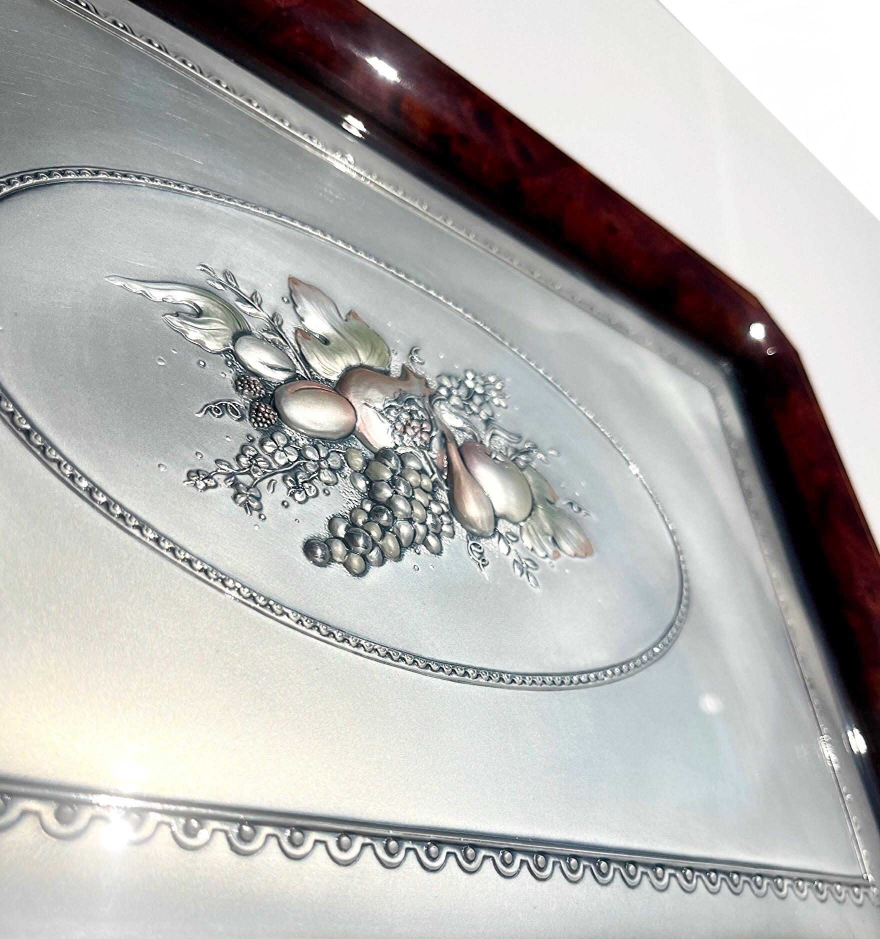 Rare Vintage Italian 925 Sterling Silver Fruit Bouquet Sign by