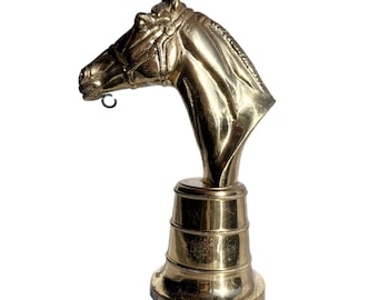 ヴィンテージ 馬の彫刻 リアルな馬の胸像 瑪瑙石彫刻 馬の頭の彫刻