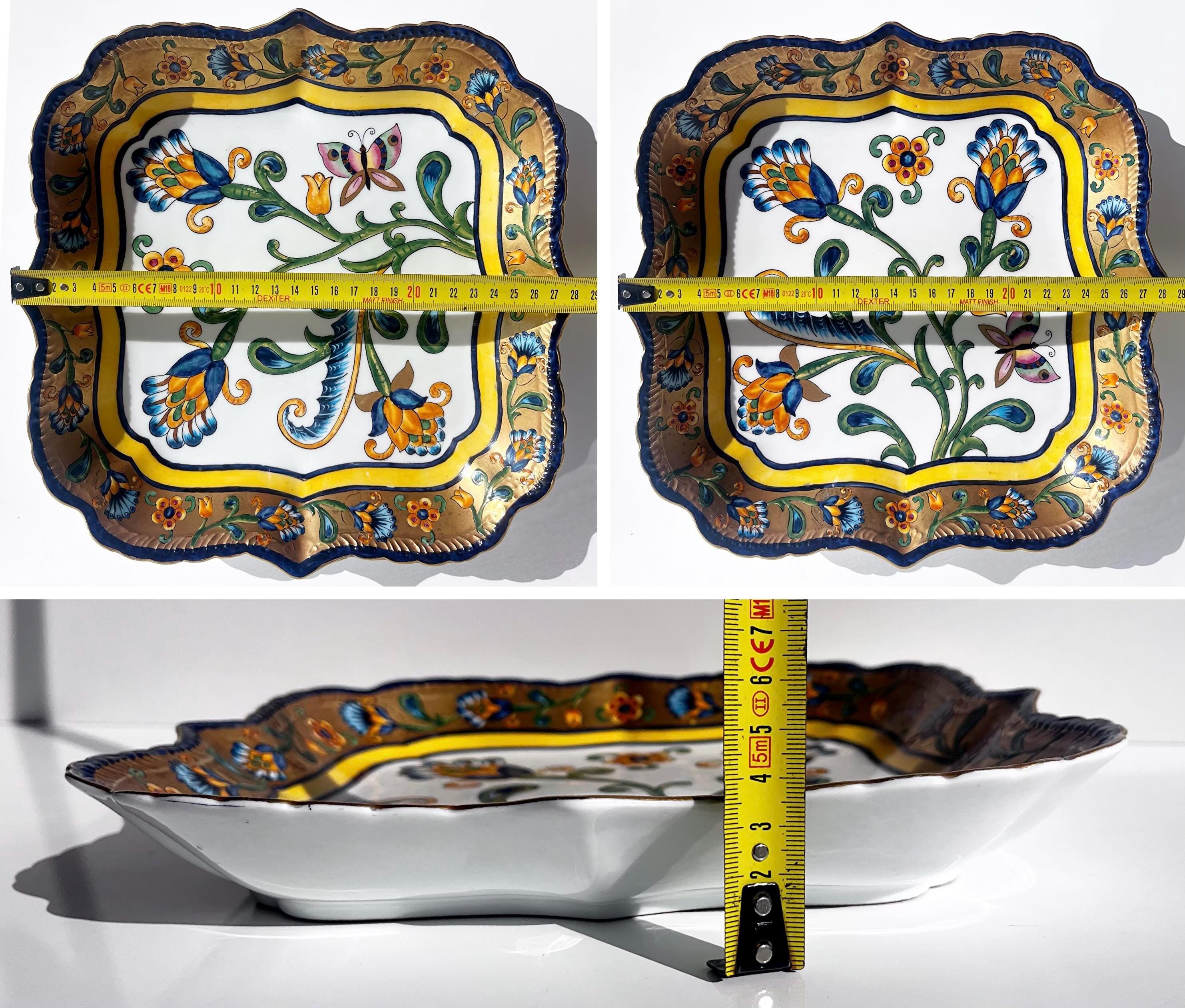 Vintage Italian Faenza Ceramic Plate, Hand Painted Maiolica Dish