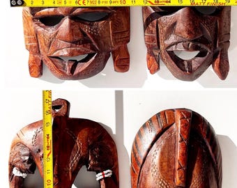 アフリカンウッドマスク　お面　アフリカ美術 アフリカンウッドマスク お面 アフリカ美術