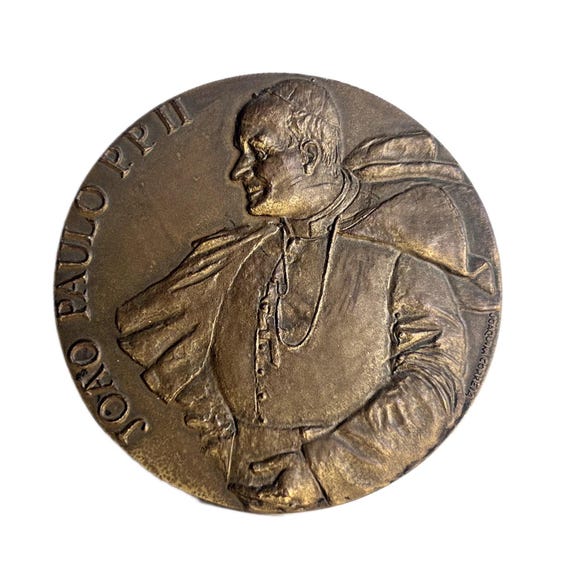 Rare Bronze Medal, John Paul II, Fatima 1982, Portugal, Catholic