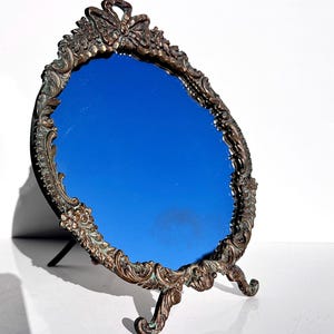 Vintage bronze table mirror in 18th century style Rare mirror bronze mirror for memory rare collectible gift for her unique mirror Barbeitos