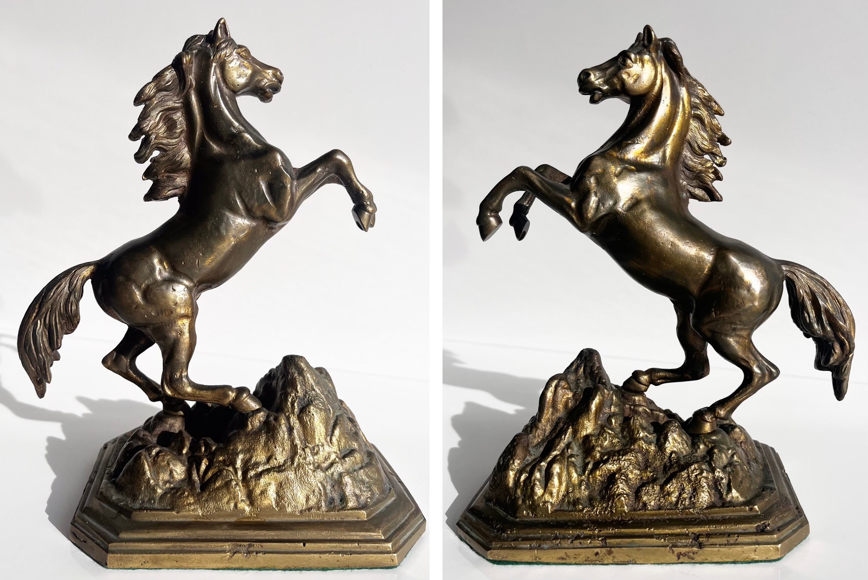 立ち上がる馬の像 - 室内装飾用の牡馬彫刻 - 卓上ブロンズ彫刻