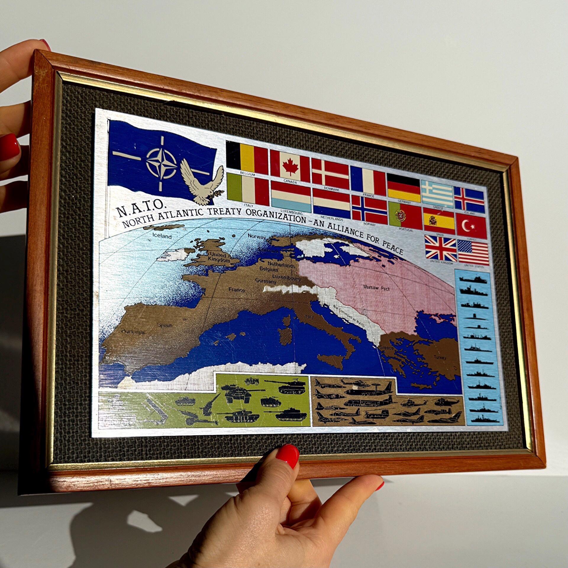 Cold War Europe Map NATO Warsaw Pact Framed Wall Art, Military ...
