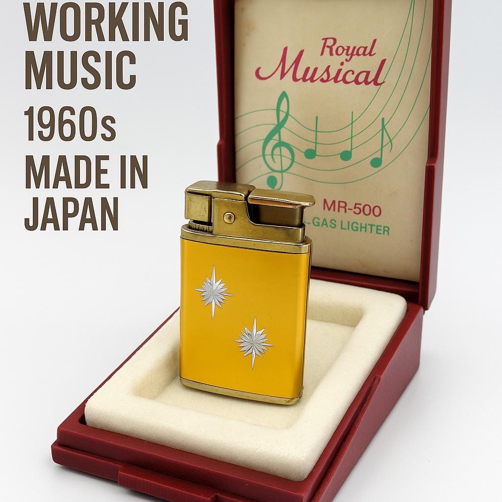 Vintage Royal Musical Gas Lighter MR-500 – Japan 1960s – Working