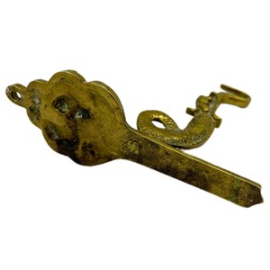 Antique Brass Wall Hook - Dolphin or Sea Dragon Design. Europe, Circa 1880-1920.
