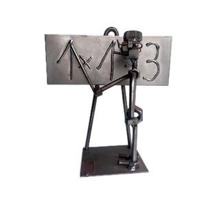 Vintage Rare Metal Sculpture TEACHER Hinz & Kunst Design Das Original Germany, Handmade, Desk Decor at School. Souvenir, Gift for Teacher