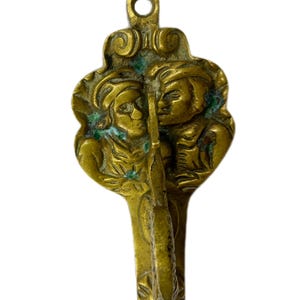 Antique Brass Wall Hook - Dolphin or Sea Dragon Design. Europe, Circa 1880-1920.