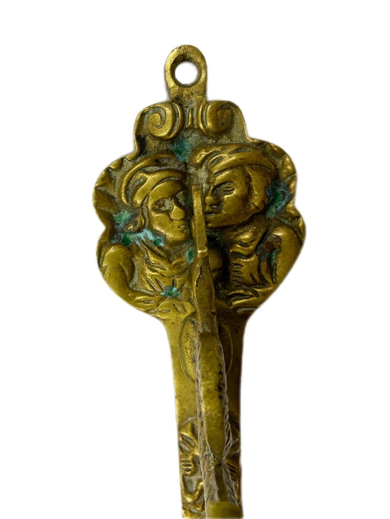 Antique Brass Wall Hook - Dolphin or Sea Dragon Design. Europe, Circa 1880-1920.