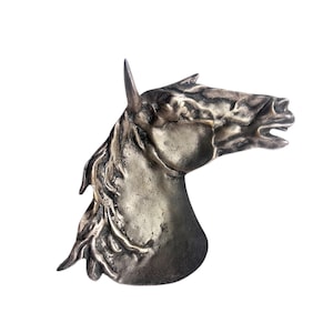 Vintage Ashtray Horse Head Art Deco Horse-shaped pocket or ashtray, solid brass Art Nouveau style, horse decor, vintage German smoker&#39;s gift