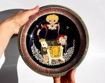 Vintage Hans Schneider Steffisburg Switzerland Set of 6 Folk Art