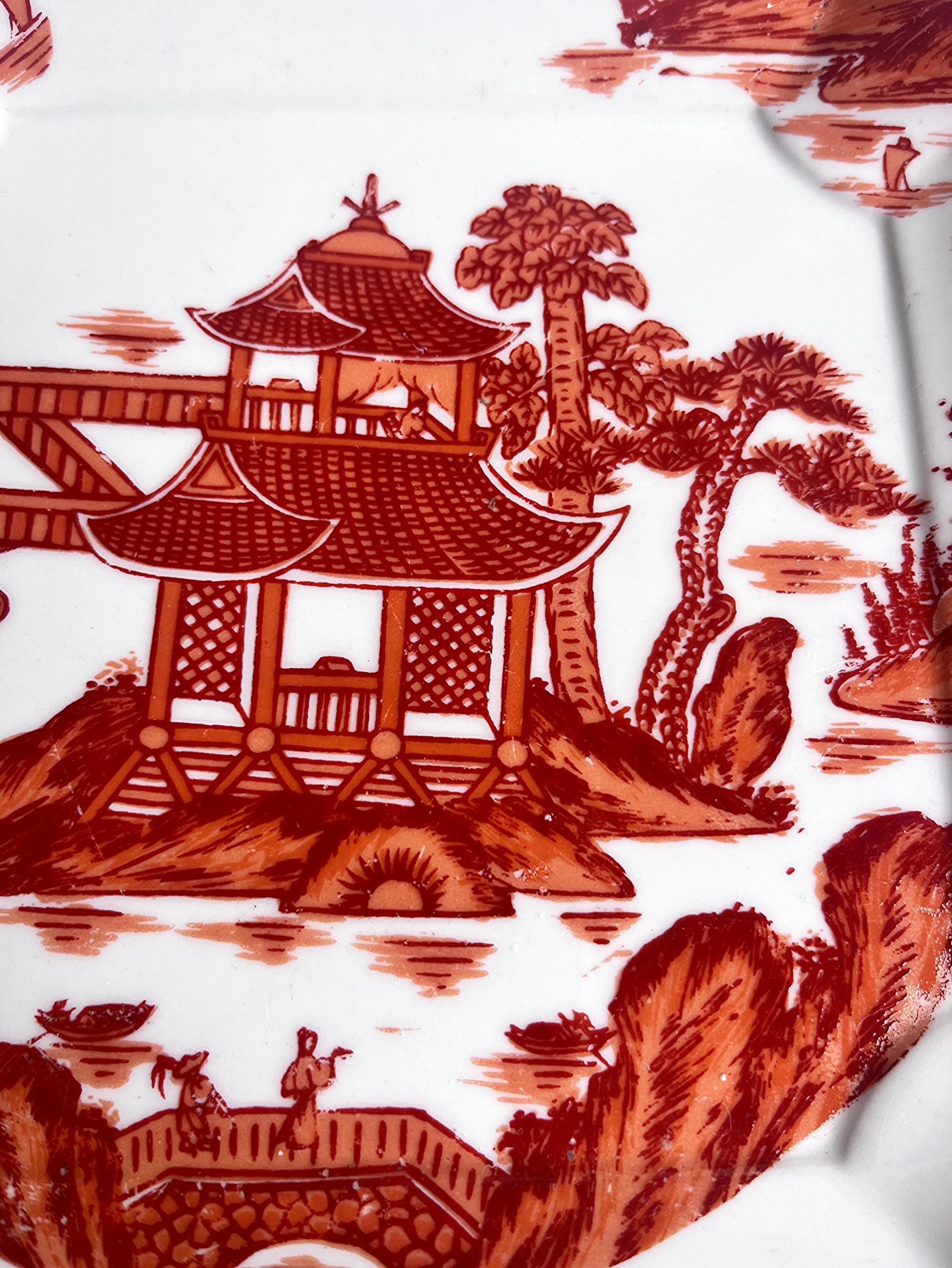 Plato asiático vintage, plato rojo con estampado asiático, plato cuadrado  chino, plato cuadrado con estampado asiático. Regalo de recuerdo para ella.  Plato único. - Etsy México, image size:2253x3000