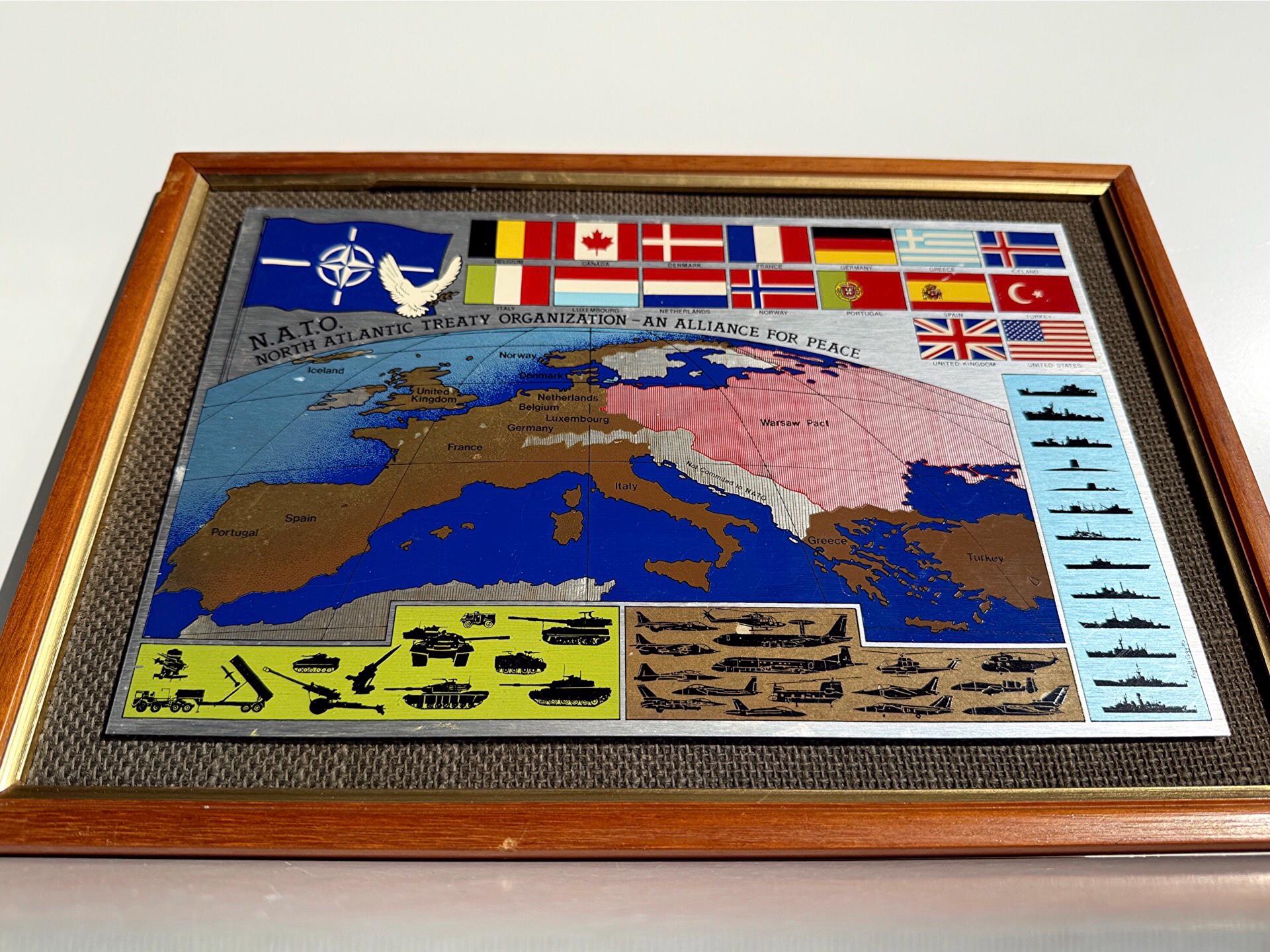 Cold War Europe Map NATO Warsaw Pact Framed Wall Art, Military ...