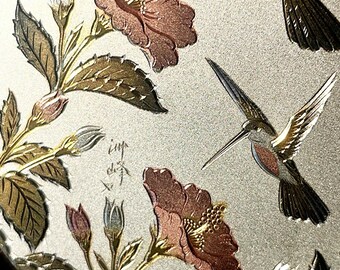ヴィンテージ彫金の芸術 24KT 装飾皿、24Kゴールドリム、エッチング