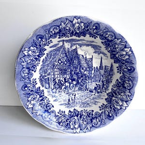 Italian Vintage Ceramic Bowl, Blue White Porcelain, Italian Style Decorative Dinnerware, IRONSTON Salad Bowl Souvenir Gift for Her, Unique