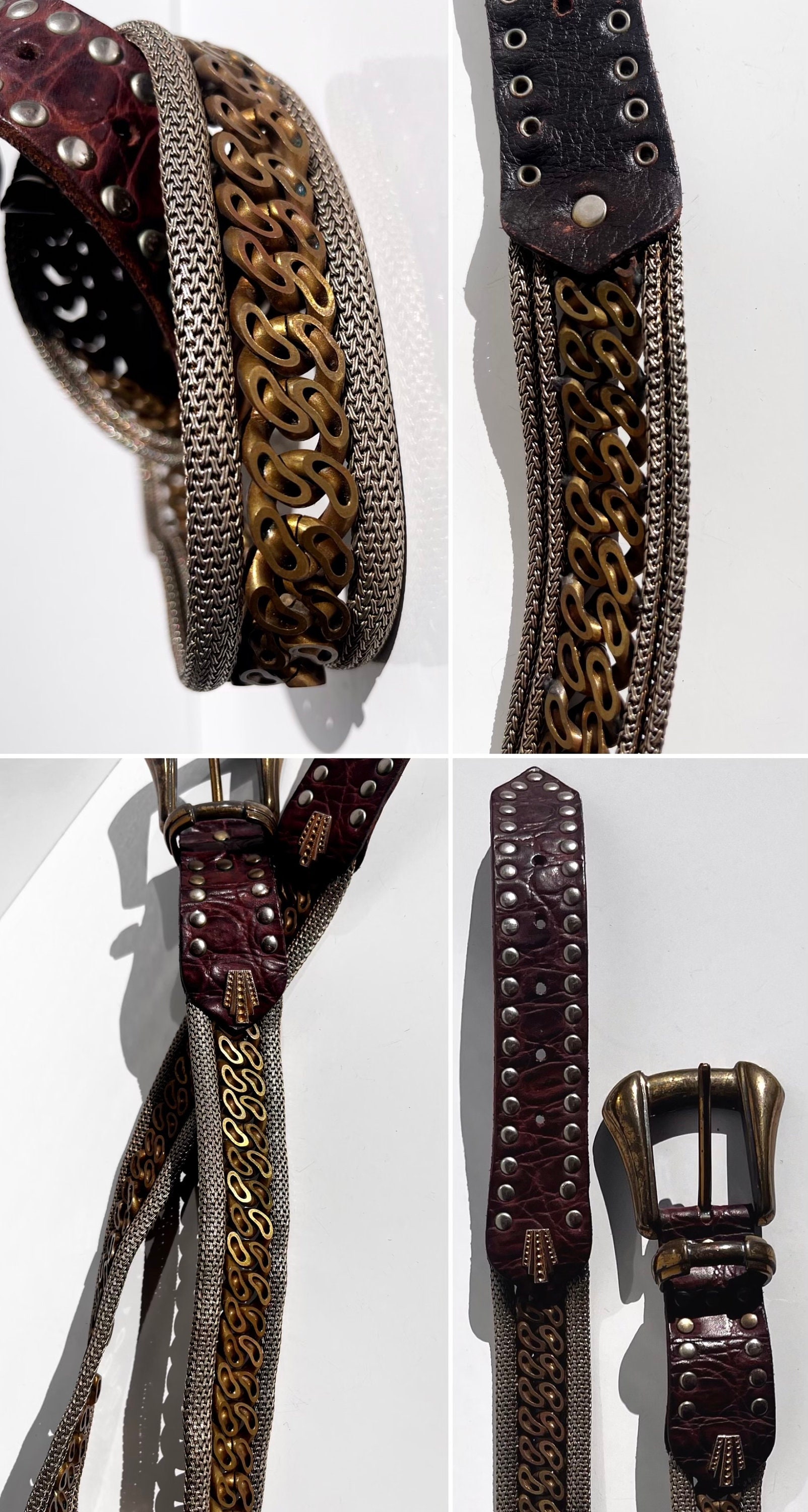 Luxurious Nanni Hand Made in Italy Metal & Leather Belt w/ Swarovski Crystals NANNI Leather Medium Belts for Women for sale | eBay main image 3