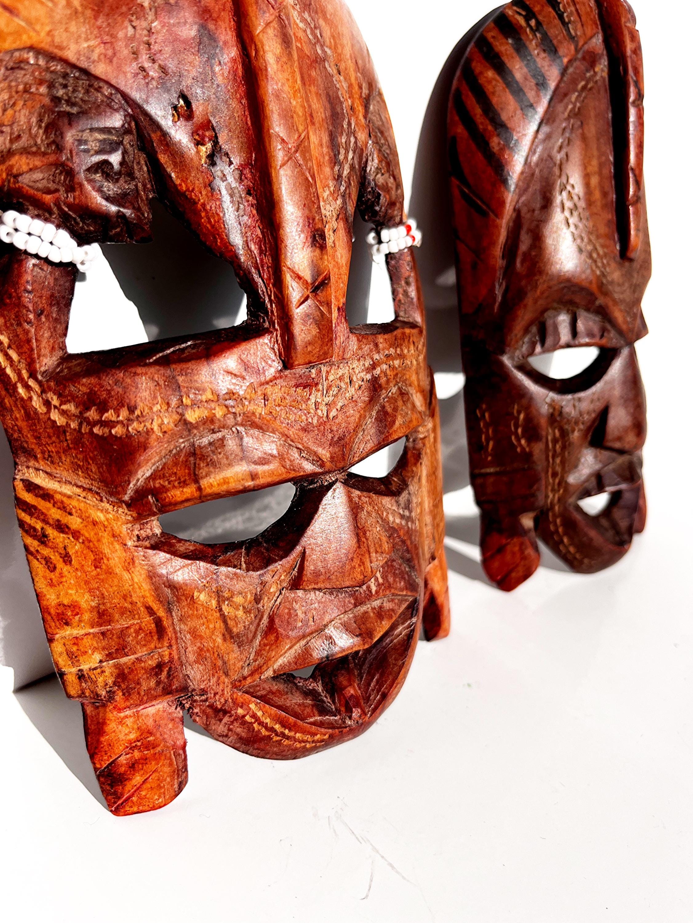 マサイ族のマスクセット、ヴィンテージアフリカンマスク。伝統的な