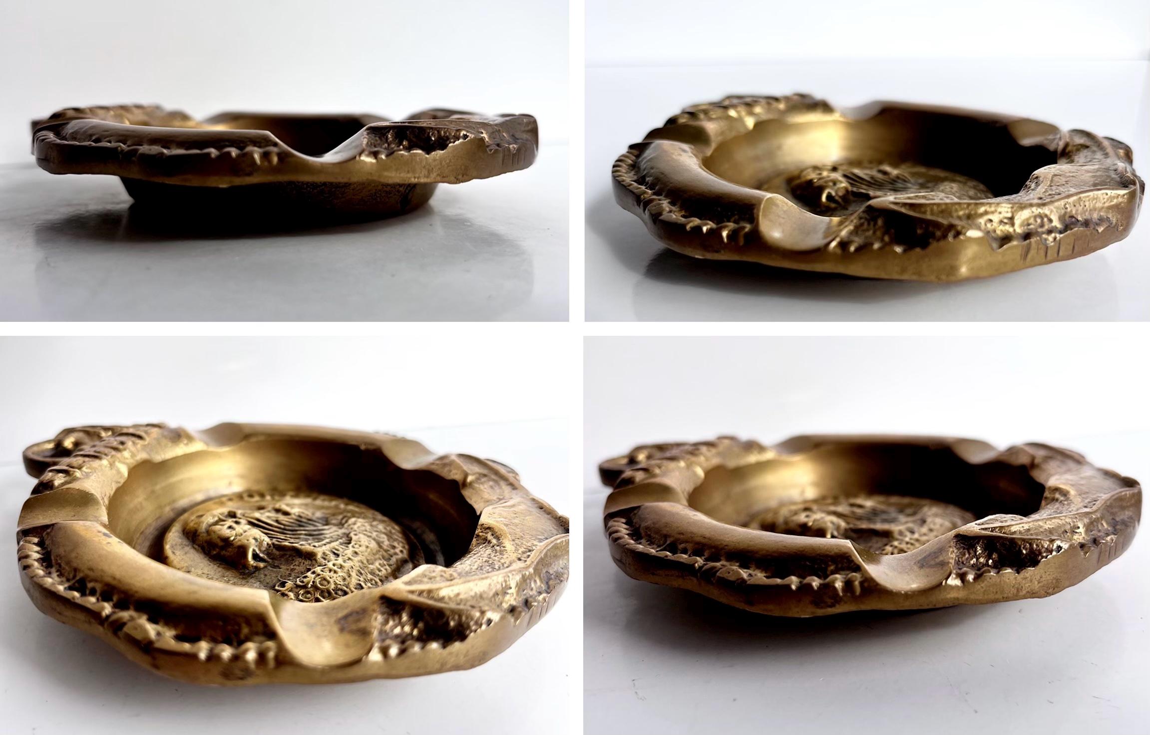Vintage Bronze Ashtray With Anchor Decor With a Ship Design 