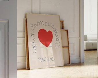 Henri Matisse Heart Art Print Matisse Coeur D'Amour Poster DIGITAL DOWNLOAD, Artwork for Living Room Gallery Wall Decor, Matisse Coeur Print