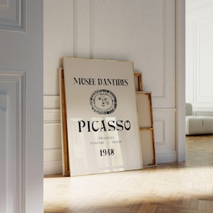 Picasso Musee D&#39;Antibes Poster, Digital Art Print, Picasso Exhibition Print, Modern Picasso Print, Beige Picasso Print - DIGITAL DOWNLOAD