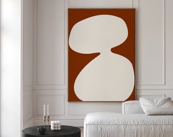 Abstract Brown Art Print, Brown Abstract Poster, Contemporary Art Print, Bold Shapes, Modern Abstract Art, Printable Art, Digital Download