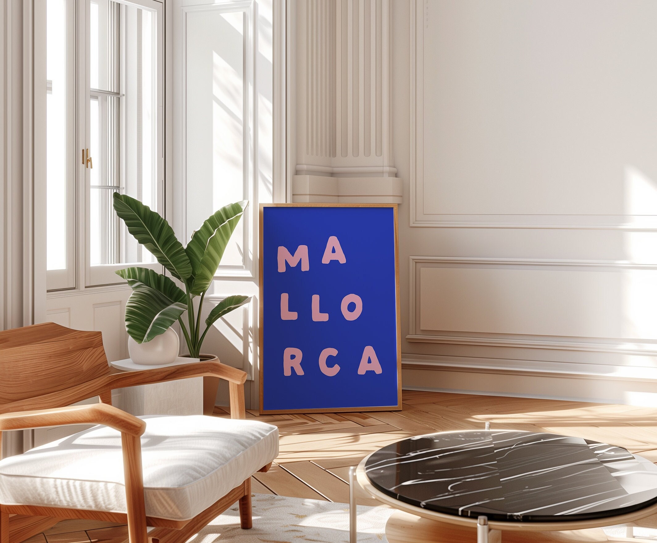 Mayorca Print Mallorca Art Print, Mallorca Travel Poster, Spain Poster, Cute Blue ...