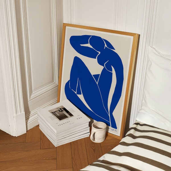 Matisse Blue Nude Poster, Indigo Blue Matisse Art Print, Matisse cutout, Henri Matisse Nu Bleu, Digital Download, Henri Matisse, Printable