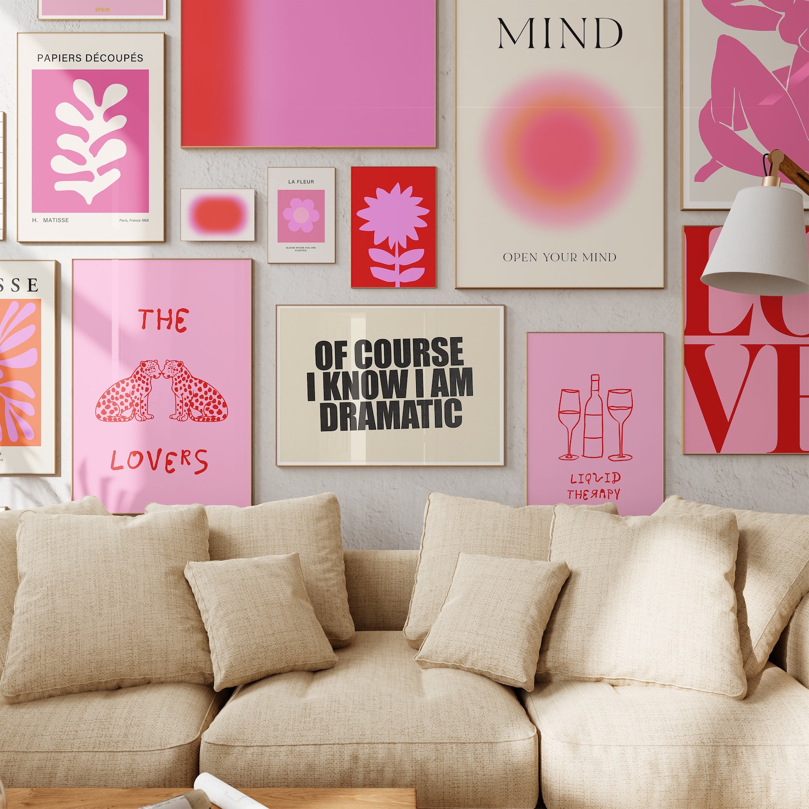 Pink Art Print Set, 47 Pink Posters, Pink Gallery Wall Art, Trendy ...