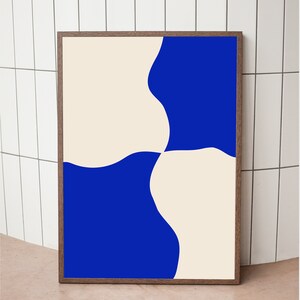 Abstract Blue Art Print, Indigo Blue Digital Wall Print, Printable ...