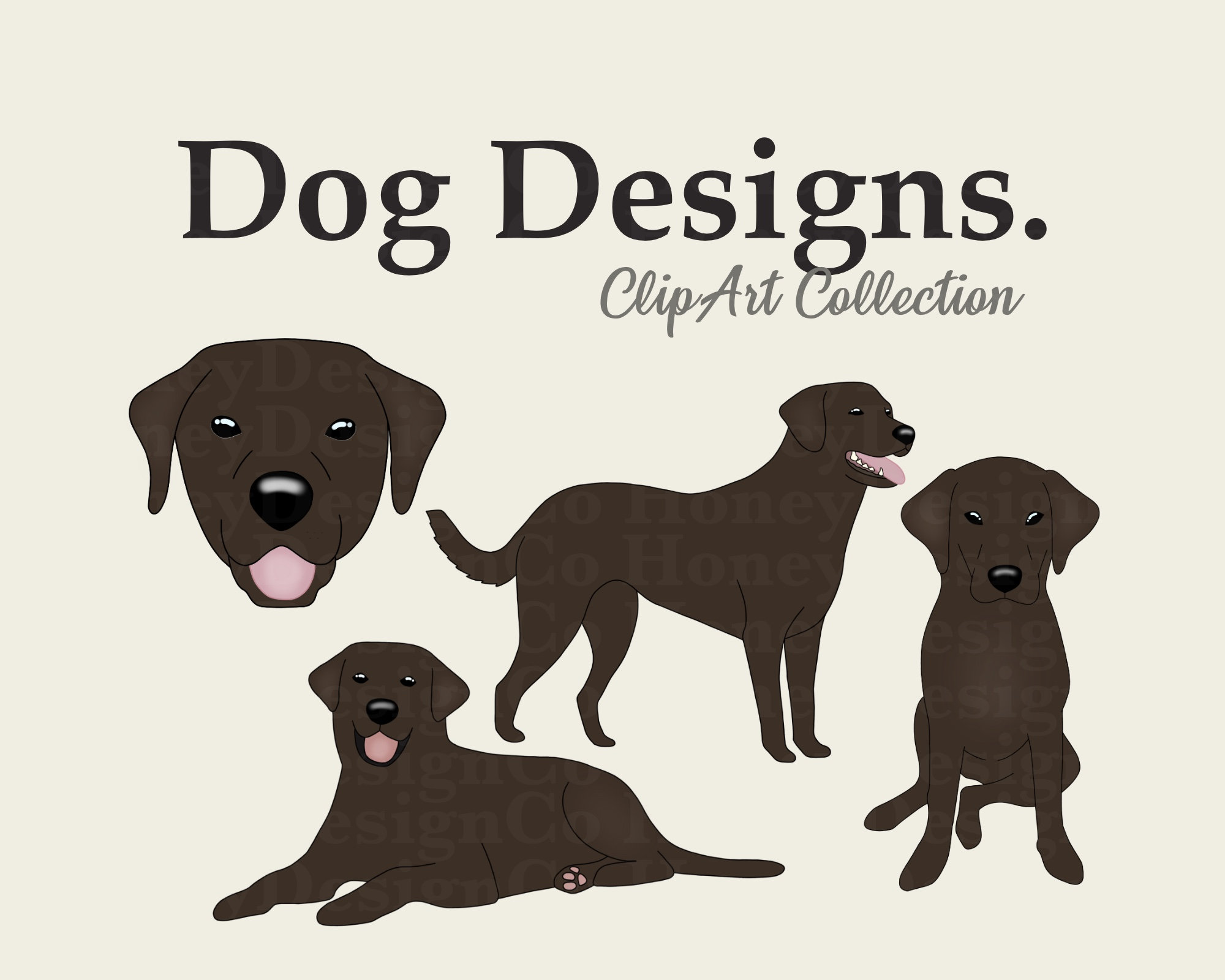 Ultimate Labrador Png Bundle, Black Yellow Chocolate Lab Png Design