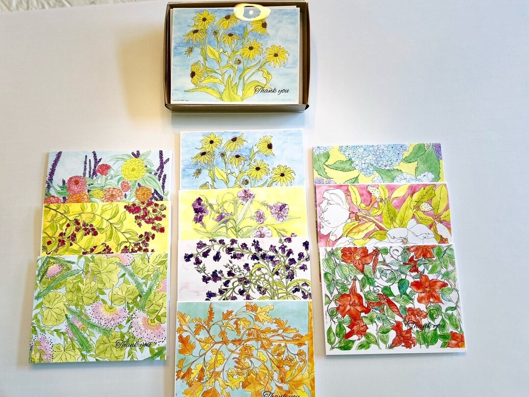 Southern Collection Variety Set Thank You Cards- 10 Floral Designs+ ...