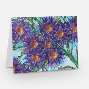 Originele kunstnotitiekaarten: "Serenity Daisy"-ontwerp: 10 kaarten/enveloppen