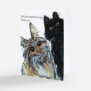 "Original Art Grußkarten - ""Katzen Danke" Design 10 Karten/Umschläge."
