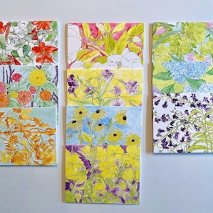 Southern Collection Variety Set Notitiekaarten - 10 bloemmotieven + enveloppen