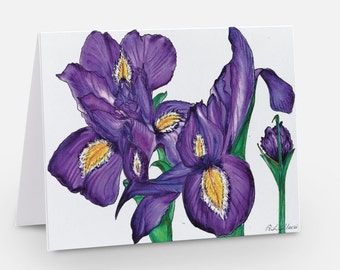 Original Art Note Cards- "Iris"  Design 10 cards/envelopes