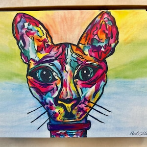"Original Art Grußkarten - ""Funky Cat"" Design 10 Karten/Umschläge."
