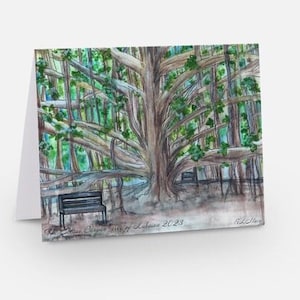 Conjunto de cartões de notas da coleção Maui Banyan Tree 2023 - 10 designs + envelopes