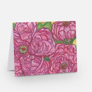 Originele Art Note Cards- "Peony" Design 10 kaarten/enveloppen