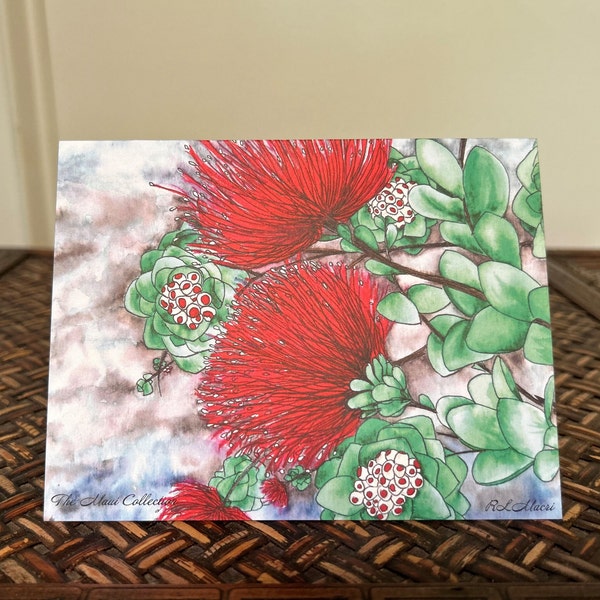 Original Art from Maui Collection Note Cards- "Ohi Lea Huah tree " Design 10 cards/envelopes