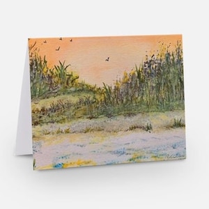Originele Art Note Cards- "Beach Path" Ontwerp 10 kaarten/enveloppen