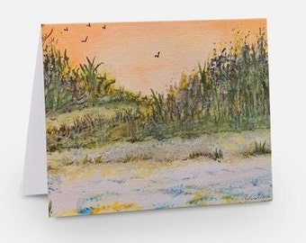 Original Art Note Cards- "Beach Path"  Design 10 cards/envelopes
