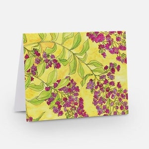 Tarjetas de notas de arte originales - Diseño "Crepe Myrtle"