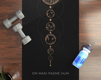 Rubber Yoga Mat - Sanskrit - Om Mani Padme Hum