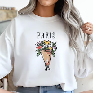 Reto Paris Floral Sweatshirt Coquette Clothes Paris Trip Gift Old Money Aesthetic Downtown Girl Her Paris France Trendy Travel Sweatshirt