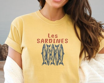 Les Sardines Shirt, Tinned Fish Shirt, Sardine Gift, Sardine Graphic Tee, Italy Summer Shirt, French Fish T-Shirt, Tinned Fish Lover Apparel