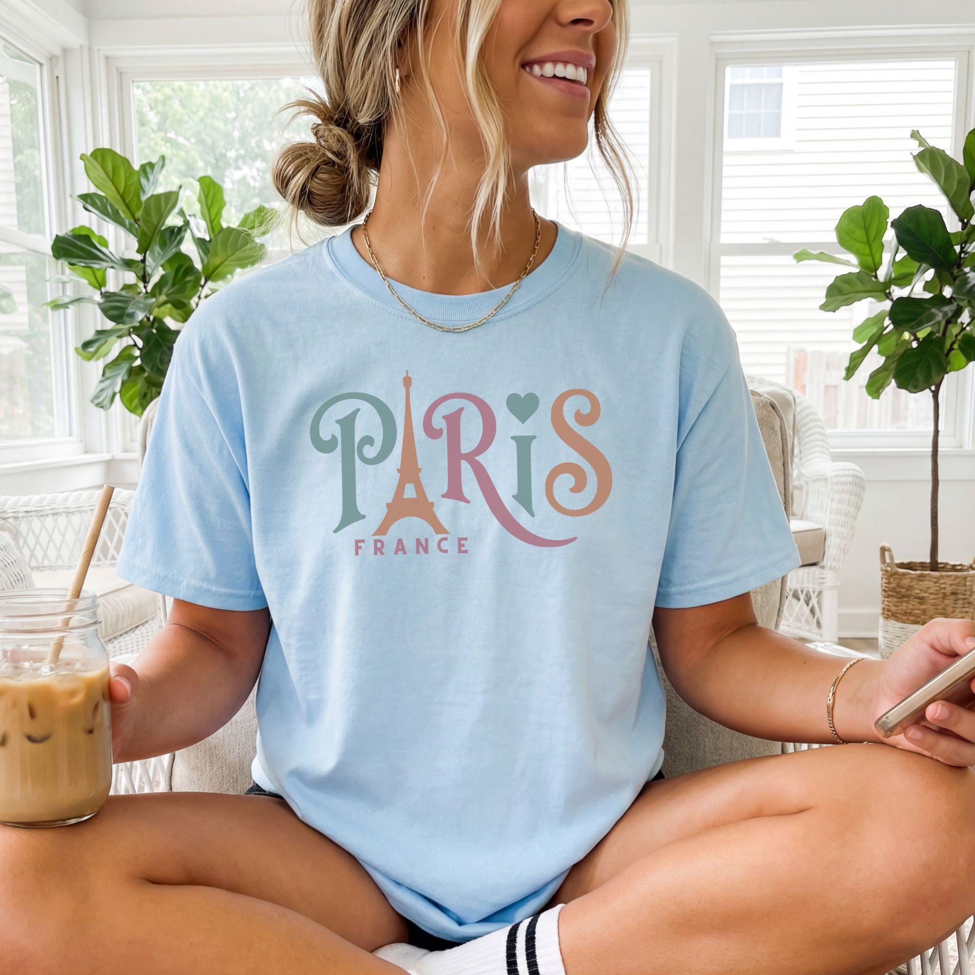 Comfort Colors Paris Eiffel Tower T-shirt French Paris Trip Shirt Trendy Paris Trip Tshirt Gift Old Money Aesthetic Girls Trendy Travel Tee