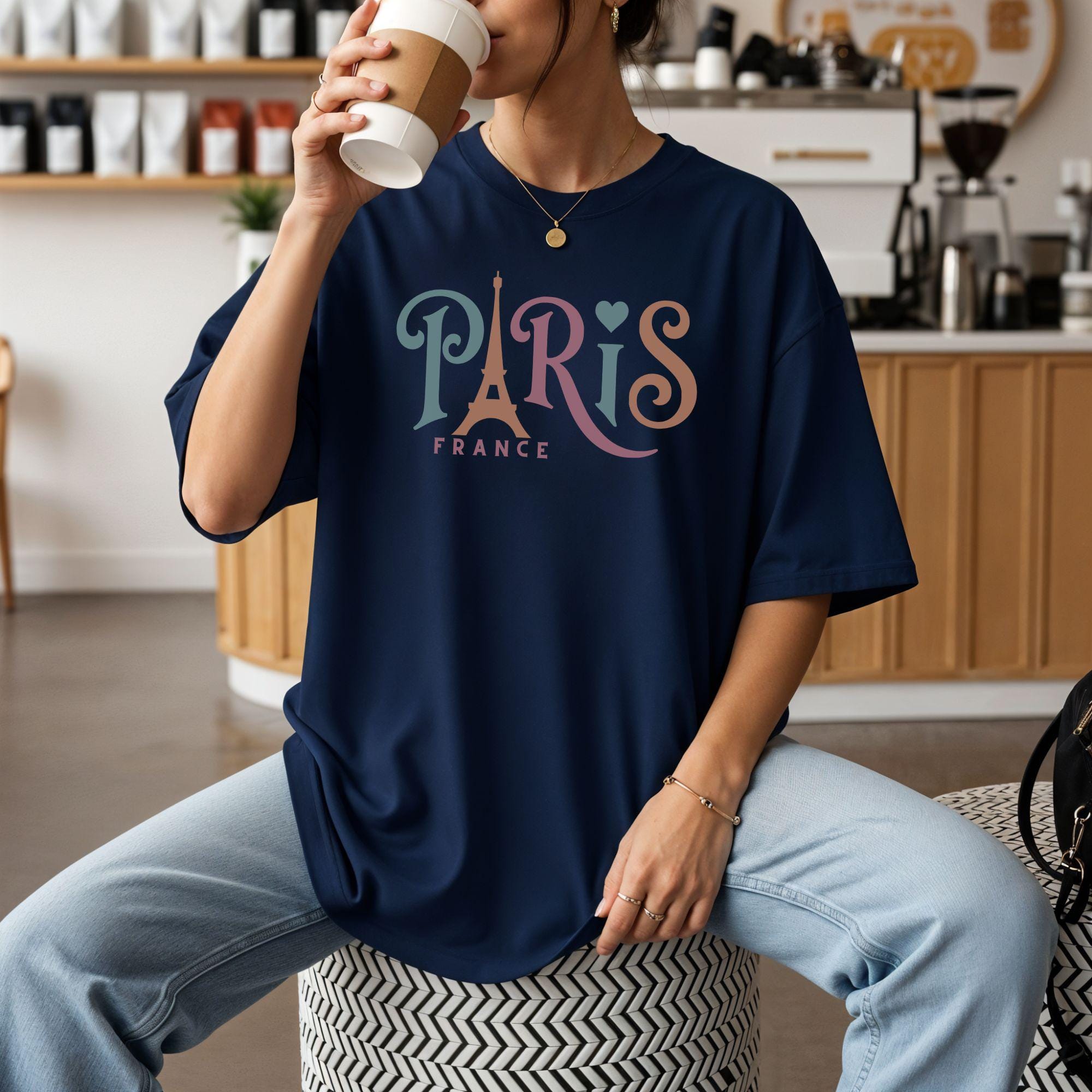 Comfort Colors Paris Eiffel Tower T-shirt French Paris Trip Shirt Trendy Paris Trip Tshirt Gift Old Money Aesthetic Girls Trendy Travel Tee
