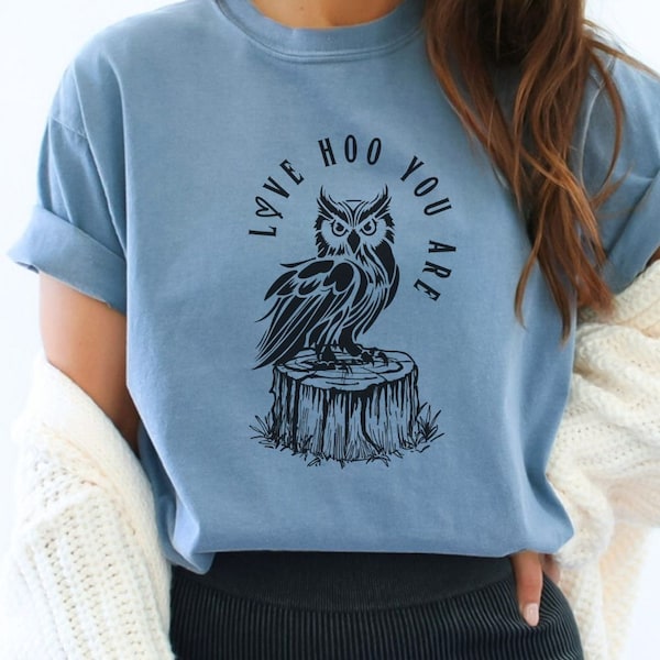 Cottage Core Owl Lovers Gift Shirt, School Social Worker Shirt, Gifted Daughter Shirt, Positivity Tshirt, Nature Lover Comfort Color Plus Sz